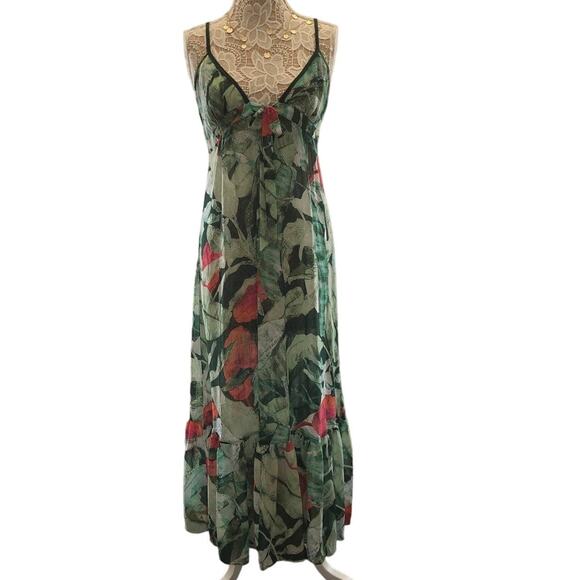 NWT green floral beach pool Maxi Dressby by Lauren Conrad size XS - Picture 1 of 12
